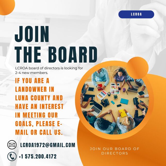 Join LCROA Board of Directors. Click to e-mail.